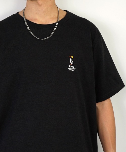 GGD SELECT(ジージーディー セレクト)の「soar outdoorwear 刺繍Tシャツ(Tシャツ/カットソー・メンズ・グリーン/インディゴブルー/ブラック/ホワイト/その他3/その他1/その他2/その他4・M/L/LL)」の3枚目の写真