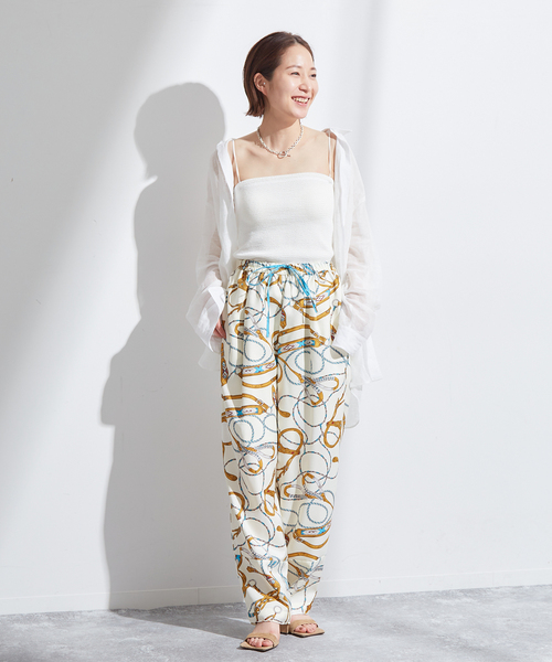 新品！25SS今季L'ESSAGE別注manipuriマニプリ プリントパンツ 別注》【MANIPURI/マニプリ】ロングパンツ（その他パンツ