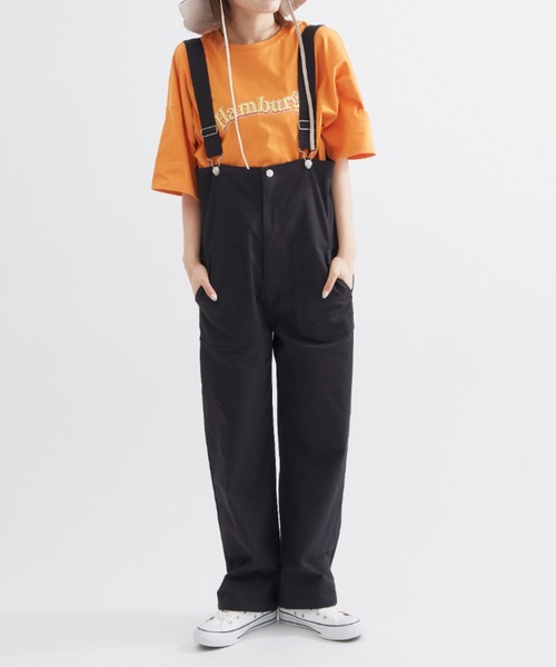 EDIT Gris（エディットグリ）の「【どんなトップスとも合わせやすい！】ポケット付きコットンツイルサロペット（サロペット/オーバーオール・レディース・ブラック/ナチュラル・FREE）」の14枚目の写真