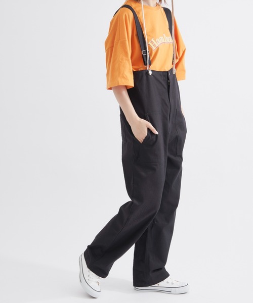 EDIT Gris（エディットグリ）の「【どんなトップスとも合わせやすい！】ポケット付きコットンツイルサロペット（サロペット/オーバーオール・レディース・ブラック/ナチュラル・FREE）」の15枚目の写真