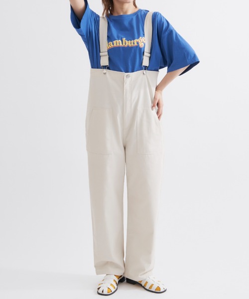 EDIT Gris（エディットグリ）の「【どんなトップスとも合わせやすい！】ポケット付きコットンツイルサロペット（サロペット/オーバーオール・レディース・ブラック/ナチュラル・FREE）」の21枚目の写真