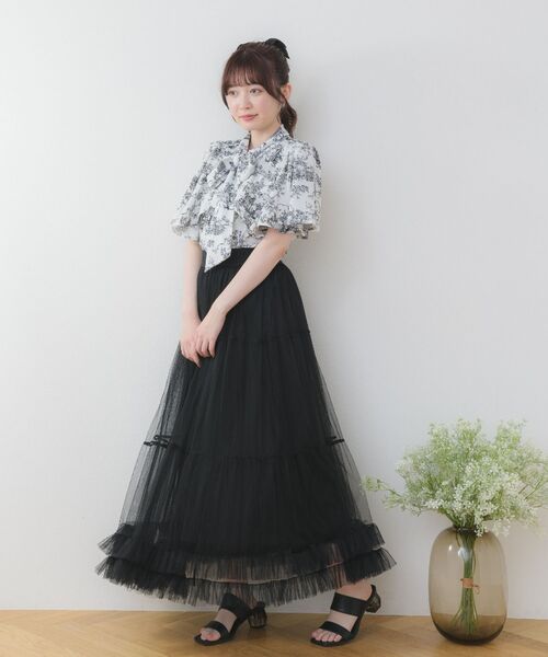 ems excite（エムズエキサイト）の「パターンボウタイBL（シャツ/ブラウス・レディース・ブラック系その他/ブルー系その他・FREE）」の5枚目の写真