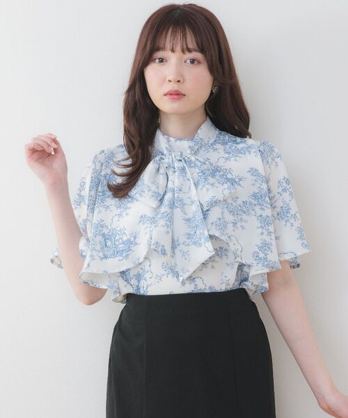 ems excite（エムズエキサイト）の「パターンボウタイBL（シャツ/ブラウス・レディース・ブラック系その他/ブルー系その他・FREE）」の22枚目の写真