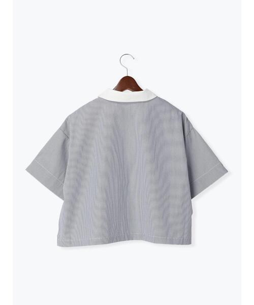 Te chichi TERRASSE(テチチテラス)の「ビジュークロップド丈シャツ(シャツ/ブラウス・レディース・ネイビー/サックスブルー/オフホワイト・F)」の12枚目の写真