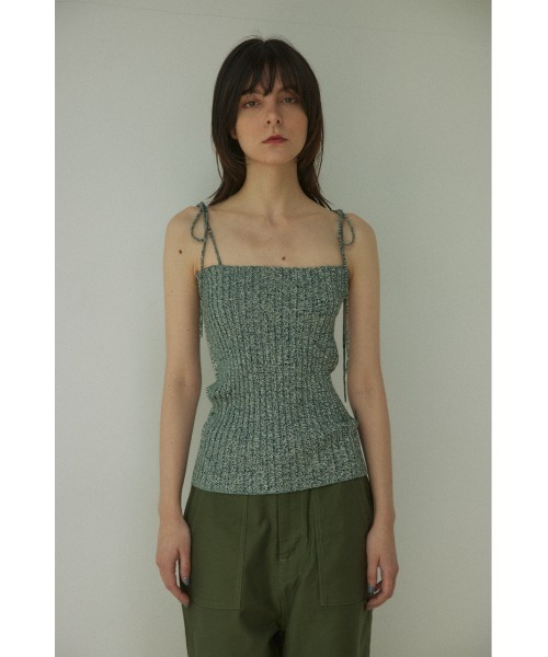 BLACK BY MOUSSY(ブラックバイマウジー)の「melange rib knit camisole(メランジリブニットキャミソール)(キャミソール・レディース・イエロー系その他/グリーン系その他/レッド系その他・FREE)」の12枚目の写真
