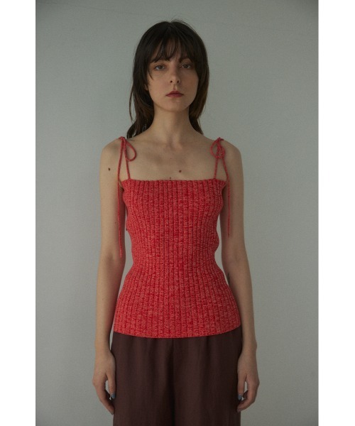 BLACK BY MOUSSY(ブラックバイマウジー)の「melange rib knit camisole(メランジリブニットキャミソール)(キャミソール・レディース・イエロー系その他/グリーン系その他/レッド系その他・FREE)」の20枚目の写真