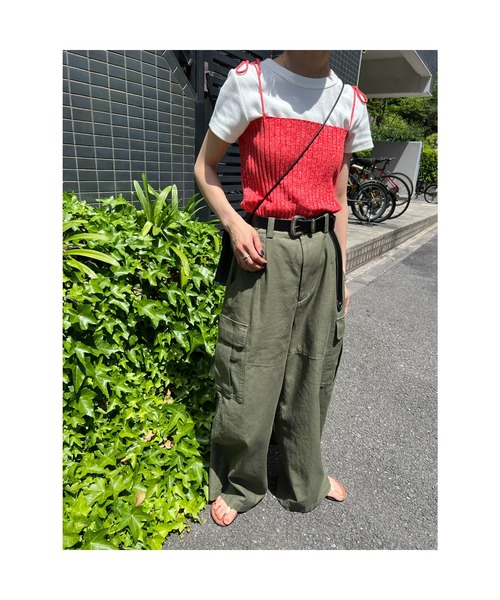 BLACK BY MOUSSY(ブラックバイマウジー)の「melange rib knit camisole(メランジリブニットキャミソール)(キャミソール・レディース・イエロー系その他/グリーン系その他/レッド系その他・FREE)」の5枚目の写真