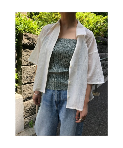 BLACK BY MOUSSY(ブラックバイマウジー)の「melange rib knit camisole(メランジリブニットキャミソール)(キャミソール・レディース・イエロー系その他/グリーン系その他/レッド系その他・FREE)」の8枚目の写真