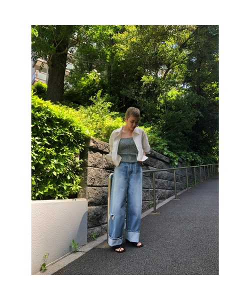 BLACK BY MOUSSY(ブラックバイマウジー)の「melange rib knit camisole(メランジリブニットキャミソール)(キャミソール・レディース・イエロー系その他/グリーン系その他/レッド系その他・FREE)」の6枚目の写真