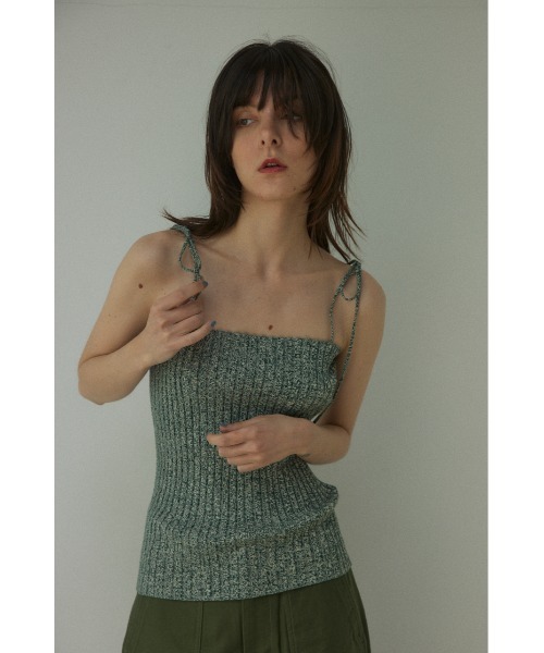 BLACK BY MOUSSY(ブラックバイマウジー)の「melange rib knit camisole(メランジリブニットキャミソール)(キャミソール・レディース・イエロー系その他/グリーン系その他/レッド系その他・FREE)」の15枚目の写真