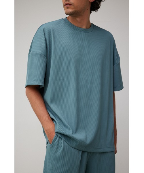 AZUL by moussy(アズールバイマウジー)の「リップルクルーネックTシャツ(Tシャツ/カットソー・メンズ・ブラック/ライトブルー/ライトグレー・FREE)」の3枚目の写真