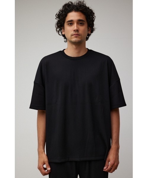 AZUL by moussy(アズールバイマウジー)の「リップルクルーネックTシャツ(Tシャツ/カットソー・メンズ・ブラック/ライトブルー/ライトグレー・FREE)」の7枚目の写真