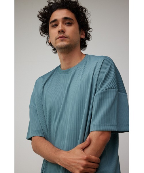AZUL by moussy(アズールバイマウジー)の「リップルクルーネックTシャツ(Tシャツ/カットソー・メンズ・ブラック/ライトブルー/ライトグレー・FREE)」の12枚目の写真