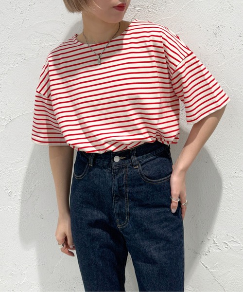 apres jour mignon（アプレジュールミニョン）の「アソートボーダーTシャツ【ZOZOTOWN限定アイテム】（Tシャツ/カットソー・レディース・レッド/ブラック/ブルー/ネイビー/グリーン系その他/ピンク/グリーン・X-LARGE/フリー）」の7枚目の写真