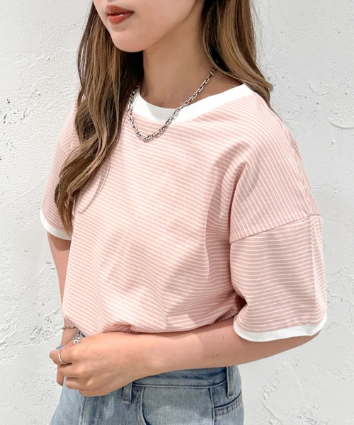 apres jour mignon（アプレジュールミニョン）の「アソートボーダーTシャツ【ZOZOTOWN限定アイテム】（Tシャツ/カットソー・レディース・レッド/ブラック/ブルー/ネイビー/グリーン系その他/ピンク/グリーン・X-LARGE/フリー）」の6枚目の写真