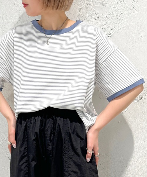 apres jour mignon（アプレジュールミニョン）の「アソートボーダーTシャツ【ZOZOTOWN限定アイテム】（Tシャツ/カットソー・レディース・レッド/ブラック/ブルー/ネイビー/グリーン系その他/ピンク/グリーン・X-LARGE/フリー）」の5枚目の写真