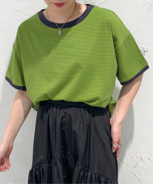 apres jour mignon（アプレジュールミニョン）の「アソートボーダーTシャツ【ZOZOTOWN限定アイテム】（Tシャツ/カットソー・レディース・レッド/ブラック/ブルー/ネイビー/グリーン系その他/ピンク/グリーン・X-LARGE/フリー）」の8枚目の写真
