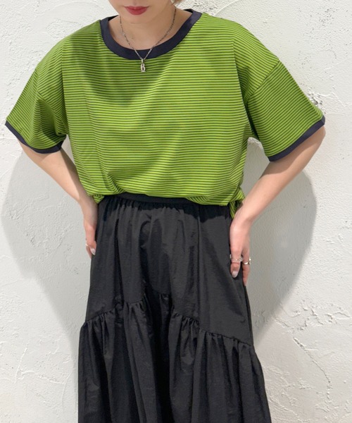 apres jour mignon（アプレジュールミニョン）の「アソートボーダーTシャツ【ZOZOTOWN限定アイテム】（Tシャツ/カットソー・レディース・レッド/ブラック/ブルー/ネイビー/グリーン系その他/ピンク/グリーン・X-LARGE/フリー）」の19枚目の写真