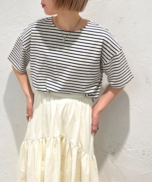 apres jour mignon（アプレジュールミニョン）の「アソートボーダーTシャツ【ZOZOTOWN限定アイテム】（Tシャツ/カットソー・レディース・レッド/ブラック/ブルー/ネイビー/グリーン系その他/ピンク/グリーン・X-LARGE/フリー）」の14枚目の写真