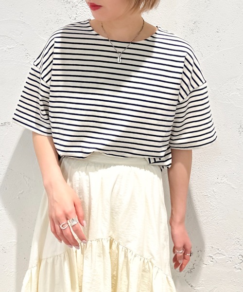 apres jour mignon（アプレジュールミニョン）の「アソートボーダーTシャツ【ZOZOTOWN限定アイテム】（Tシャツ/カットソー・レディース・レッド/ブラック/ブルー/ネイビー/グリーン系その他/ピンク/グリーン・X-LARGE/フリー）」の9枚目の写真