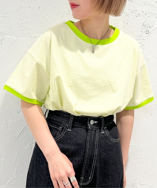 apres jour mignon（アプレジュールミニョン）の「アソートボーダーTシャツ【ZOZOTOWN限定アイテム】（Tシャツ/カットソー・レディース・レッド/ブラック/ブルー/ネイビー/グリーン系その他/ピンク/グリーン・X-LARGE/フリー）」の15枚目の写真
