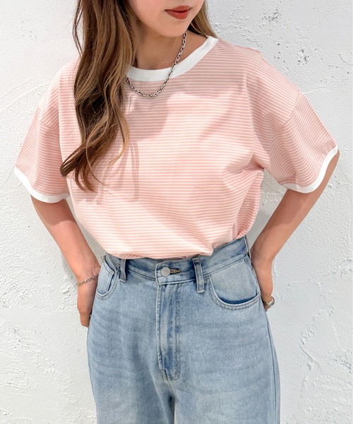 apres jour mignon（アプレジュールミニョン）の「アソートボーダーTシャツ【ZOZOTOWN限定アイテム】（Tシャツ/カットソー・レディース・レッド/ブラック/ブルー/ネイビー/グリーン系その他/ピンク/グリーン・X-LARGE/フリー）」の11枚目の写真