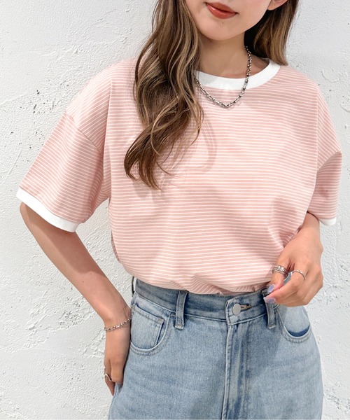 apres jour mignon（アプレジュールミニョン）の「アソートボーダーTシャツ【ZOZOTOWN限定アイテム】（Tシャツ/カットソー・レディース・レッド/ブラック/ブルー/ネイビー/グリーン系その他/ピンク/グリーン・X-LARGE/フリー）」の22枚目の写真