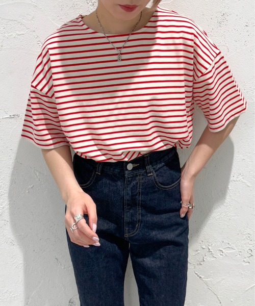 apres jour mignon（アプレジュールミニョン）の「アソートボーダーTシャツ【ZOZOTOWN限定アイテム】（Tシャツ/カットソー・レディース・レッド/ブラック/ブルー/ネイビー/グリーン系その他/ピンク/グリーン・X-LARGE/フリー）」の12枚目の写真