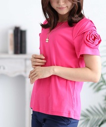 花モチーフTシャツトップス