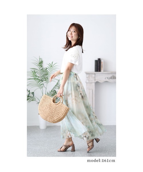 Sawa a la mode(サワアラモード)の「花モチーフTシャツトップス(Tシャツ/カットソー・レディース・ホワイト/ブラック/ピンク・FREE)」の10枚目の写真