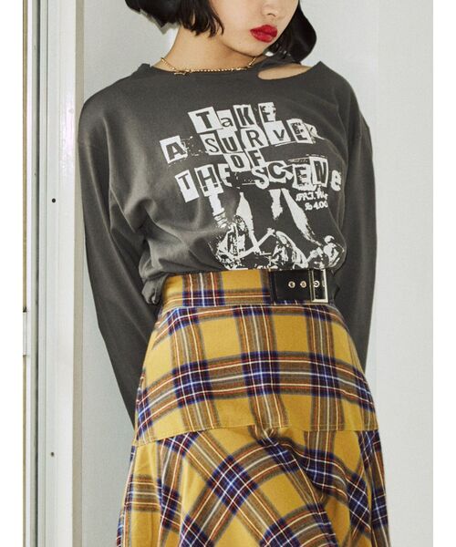 jouetie（ジュエティ）の「ダメージグランジロンT（Tシャツ/カットソー・レディース・ブラック/レッド/アイボリー・MEDIUM）」の16枚目の写真
