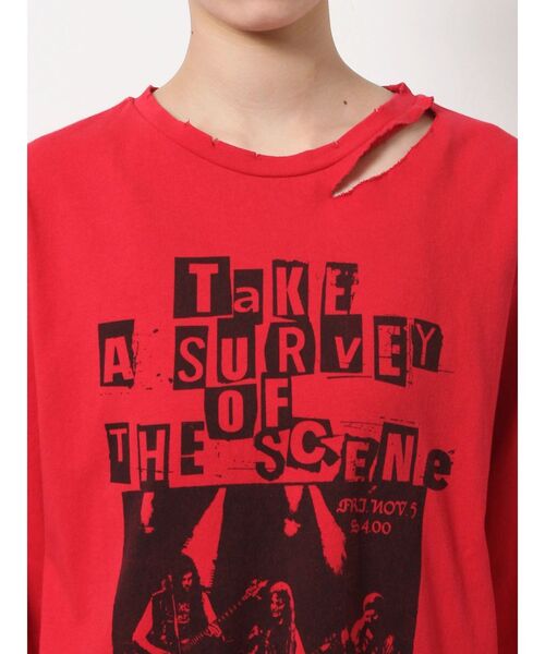 jouetie（ジュエティ）の「ダメージグランジロンT（Tシャツ/カットソー・レディース・ブラック/レッド/アイボリー・MEDIUM）」の21枚目の写真