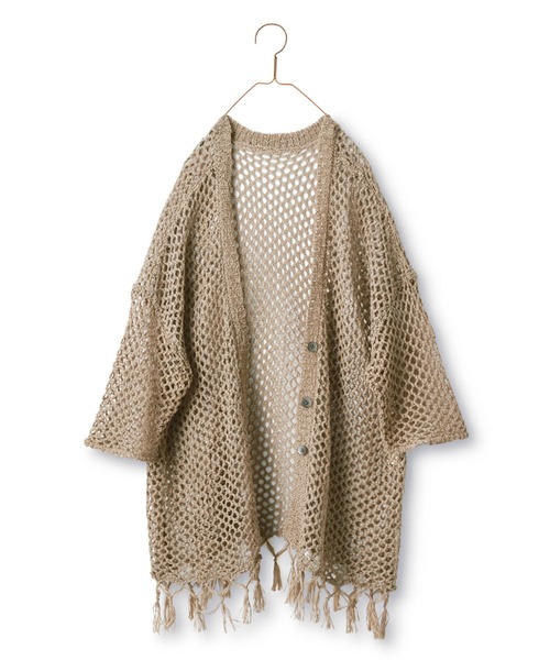 Sunny clouds（サニークラウズ）の「サニークラウズ　揺れるハンモックカーディガン〈レディース〉（カーディガン/ボレロ・レディース・ベージュ・MEDIUM/LARGE/X-LARGE）」の7枚目の写真