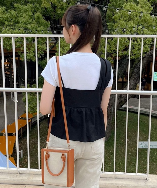 Isn't She?（イズントシー）の「[ SHIORI × Isn't She? ] アシメデザインキャミソール（キャミソール・レディース・ブルー/ホワイト/ブラック・M）」の15枚目の写真