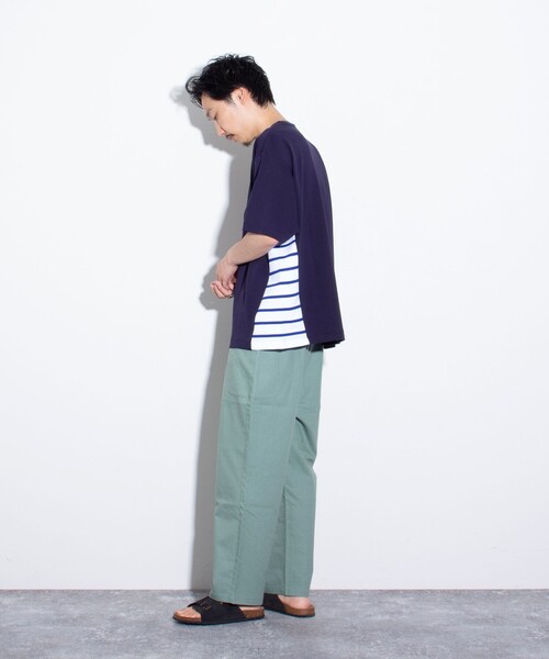 GLOSTER(グロスター)の「【GLOSTER/グロスター】サイドボーダーTシャツ 切り替え(Tシャツ/カットソー・メンズ・ホワイト/ネイビー/サックスブルー・M/L/S)」の13枚目の写真