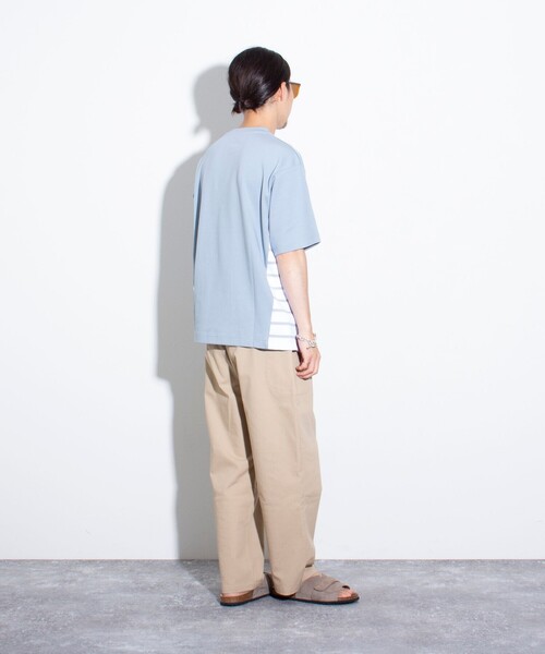 GLOSTER(グロスター)の「【GLOSTER/グロスター】サイドボーダーTシャツ 切り替え(Tシャツ/カットソー・メンズ・ホワイト/ネイビー/サックスブルー・M/L/S)」の22枚目の写真