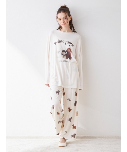 gelato pique（ジェラートピケ）の「DOG3柄ロングパンツ（ルーム