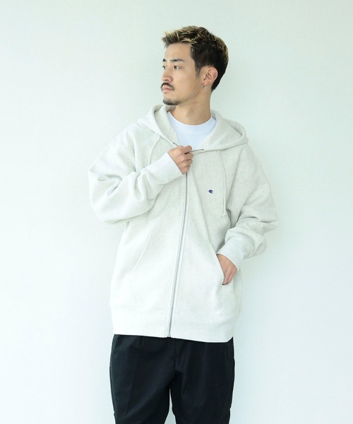 Champion（チャンピオン）の「Champion × BEAMS / 別注 フルジップ パーカー（パーカー・メンズ・ブラック/オフホワイト/グレー・L/XL/S/M）」の21枚目の写真
