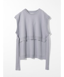 MIDIUMISOLID for Ladies サイドリボンショートベスト