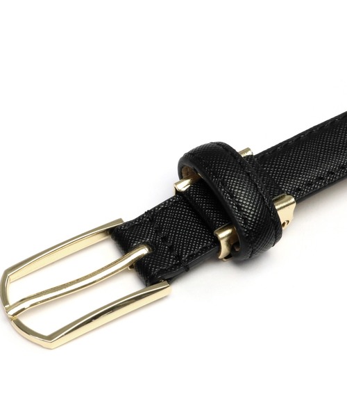 TOKYO SHIRTS（トウキョウシャツ）の「丸形ピンバックル ベルト（ベルト・レディース・ブラック/ベージュ・FREE）」の3枚目の写真