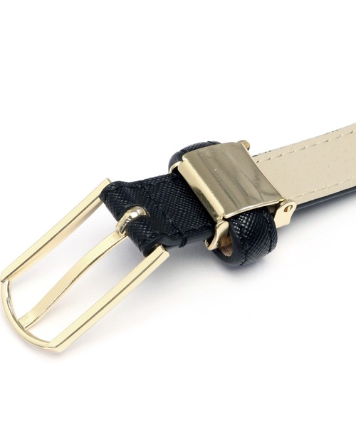 TOKYO SHIRTS（トウキョウシャツ）の「丸形ピンバックル ベルト（ベルト・レディース・ブラック/ベージュ・FREE）」の4枚目の写真