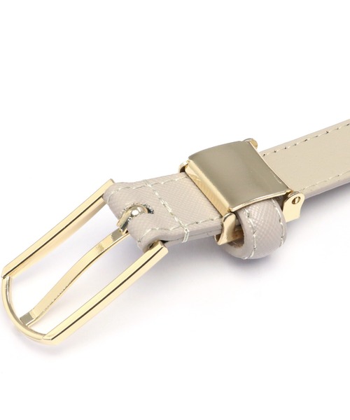 TOKYO SHIRTS（トウキョウシャツ）の「丸形ピンバックル ベルト（ベルト・レディース・ブラック/ベージュ・FREE）」の6枚目の写真