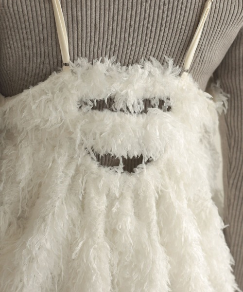 DONOBAN（ドノバン）の「フェザーカットジャガードキャミ（キャミソール・レディース・グレー/ホワイト・F）」の15枚目の写真