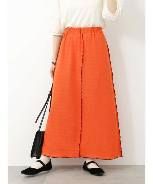 ehka sopo（エヘカソポ）の「配色メローカットスカート（スカート・レディース・ブラック/オレンジ/ブルー・F）」の3枚目の写真