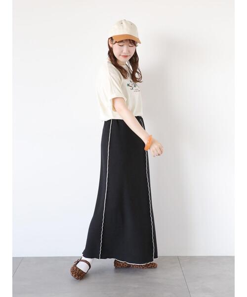 ehka sopo（エヘカソポ）の「配色メローカットスカート（スカート・レディース・ブラック/オレンジ/ブルー・F）」の20枚目の写真