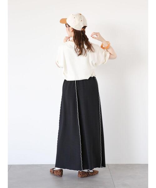 ehka sopo（エヘカソポ）の「配色メローカットスカート（スカート・レディース・ブラック/オレンジ/ブルー・F）」の19枚目の写真