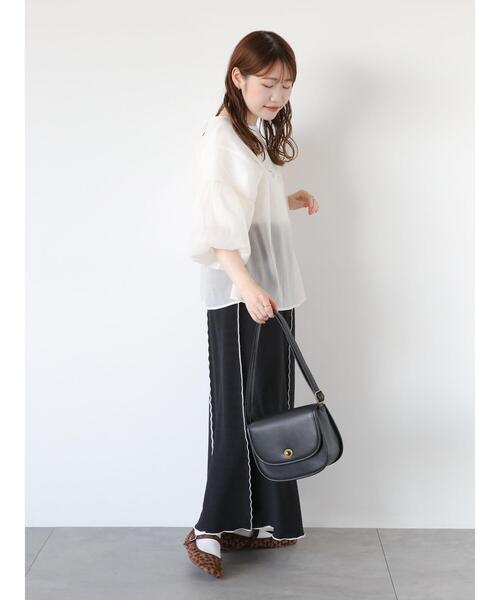 ehka sopo（エヘカソポ）の「配色メローカットスカート（スカート・レディース・ブラック/オレンジ/ブルー・F）」の18枚目の写真