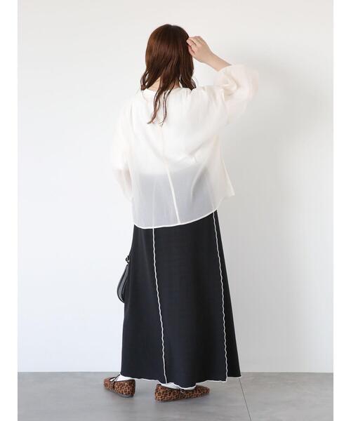 ehka sopo（エヘカソポ）の「配色メローカットスカート（スカート・レディース・ブラック/オレンジ/ブルー・F）」の17枚目の写真