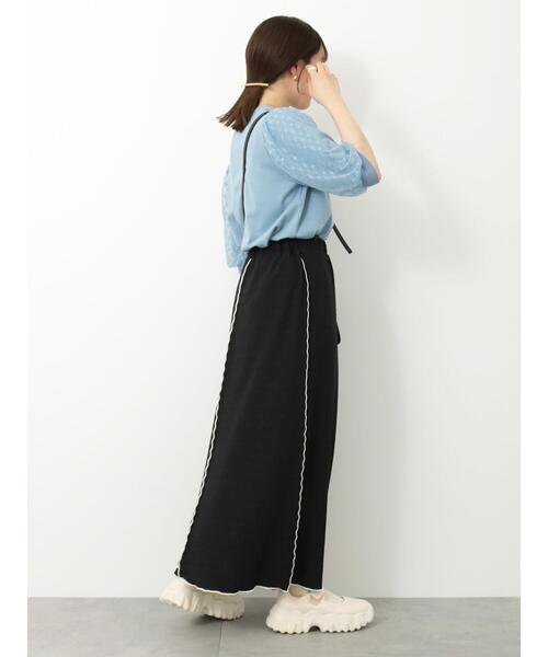 ehka sopo（エヘカソポ）の「配色メローカットスカート（スカート・レディース・ブラック/オレンジ/ブルー・F）」の13枚目の写真