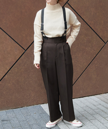 サスペンダー付きタックトラウザー